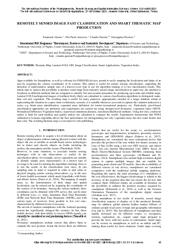 (PDF) Remotely Sensed Image Fast Classification and Smart Thematic Map ...