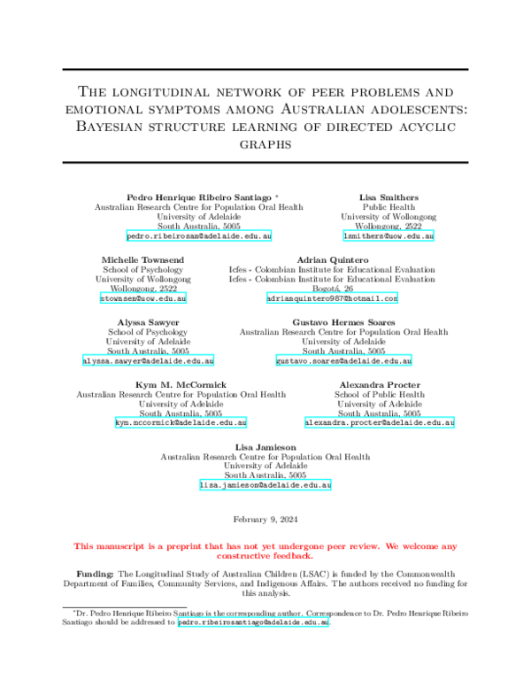 (PDF) The longitudinal network of peer problems and emotional symptoms ...