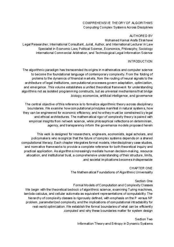 (PDF) COMPREHENSIVE THEORY OF ALGORITHMS Computing Complex Systems ...