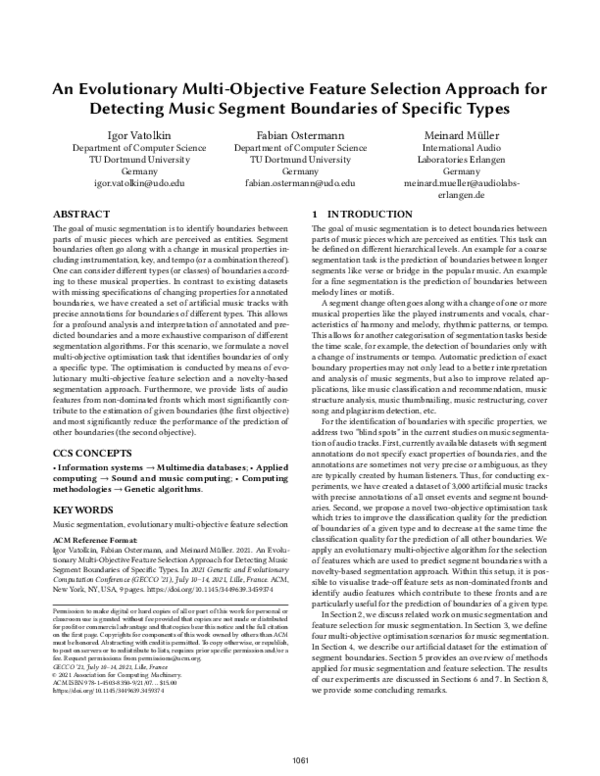 (PDF) An evolutionary multi-objective feature selection approach for ...