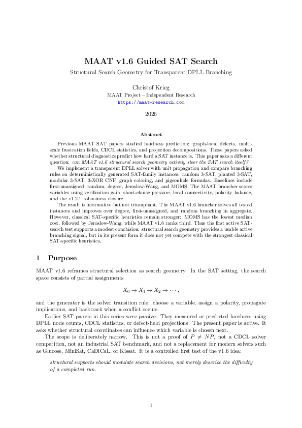 (PDF) Paper 59 - MAAT v1.6 Guided SAT Search Structural Search Geometry ...