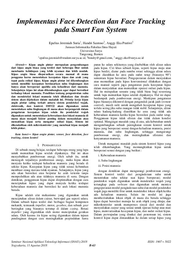 (PDF) Implementasi Face Detection dan Face Tracking pada Smart Fan System