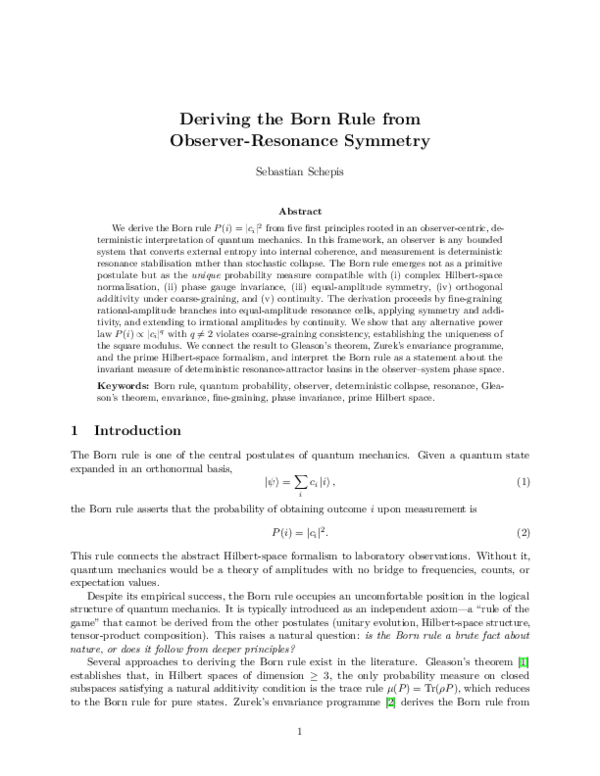 (PDF) Deriving the Born Rule from Observer-Resonance Symmetry