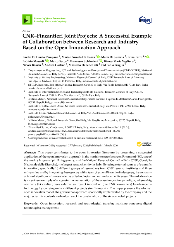 (PDF) CNR–Fincantieri Joint Projects: A Successful Example of ...