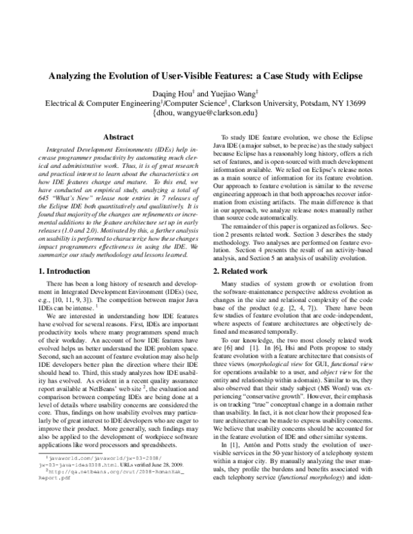 (PDF) Analyzing the evolution of user-visible features: A case study ...