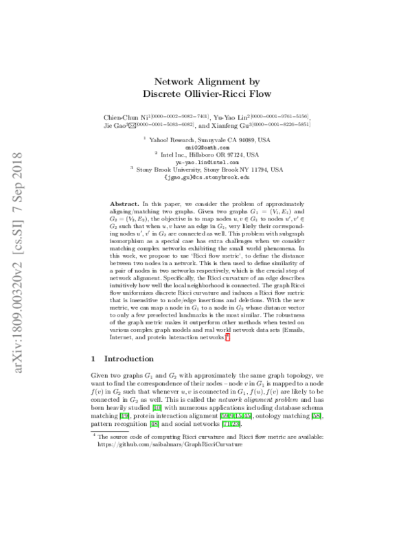 (PDF) Network Alignment by Discrete Ollivier-Ricci Flow