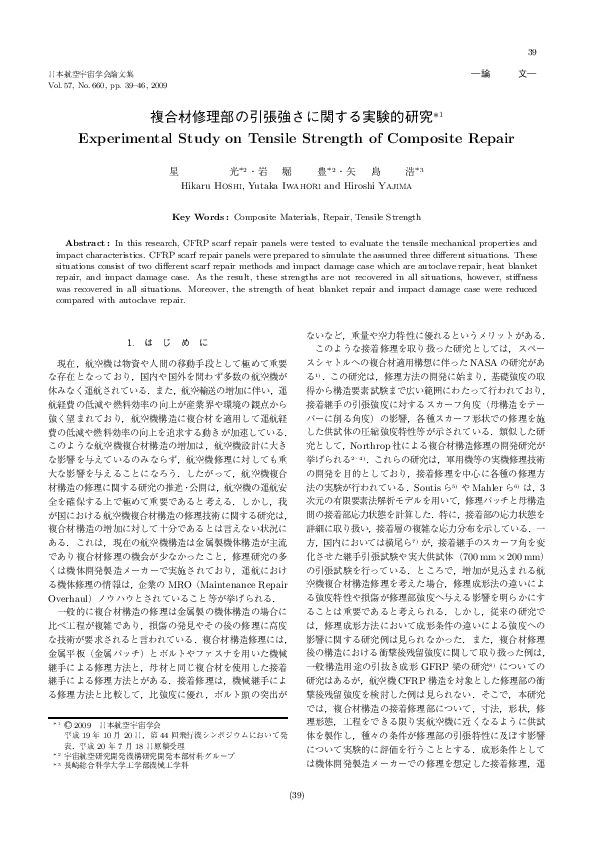 (PDF) Experimental Study on Tensile Strength of Composite Repair