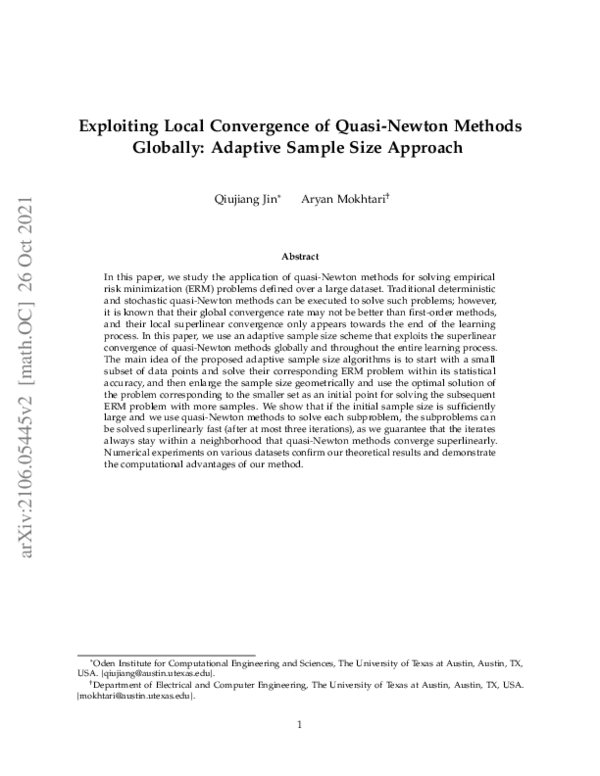 (PDF) Exploiting Local Convergence of Quasi-Newton Methods Globally ...