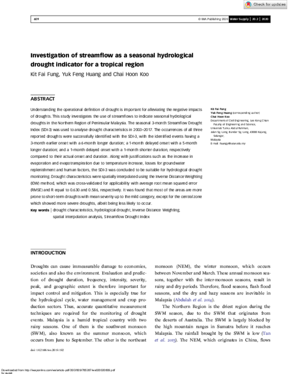 (PDF) Investigation of streamflow as a seasonal hydrological drought ...