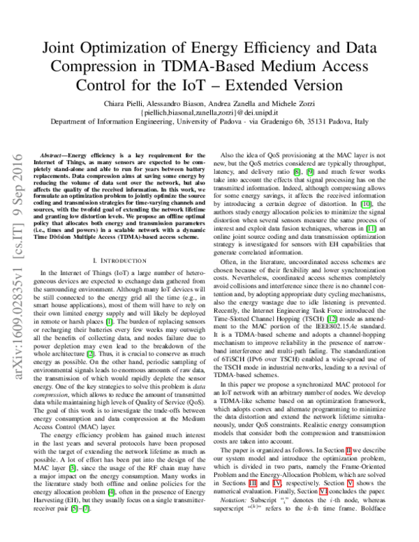 (PDF) Joint Optimization of Energy Efficiency and Data Compression in ...