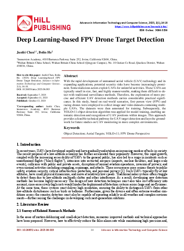 (PDF) Deep Learning-based FPV Drone Target Detection