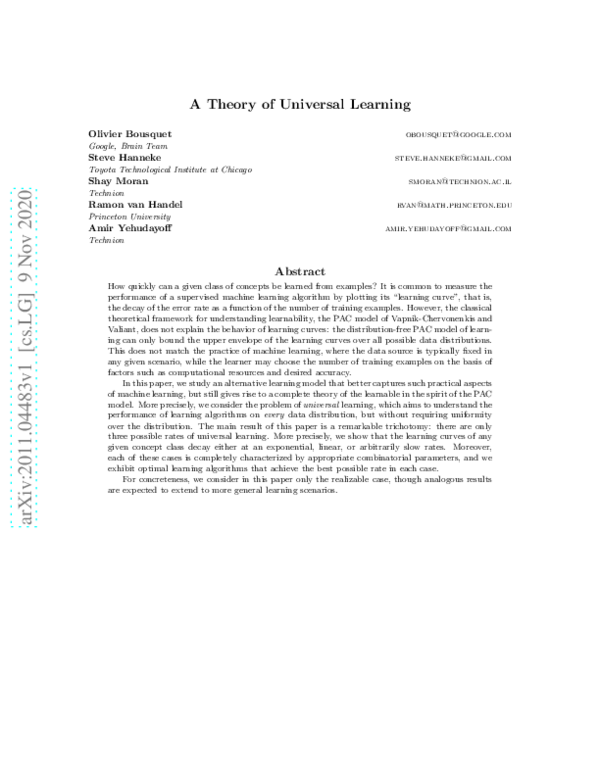 (PDF) A Theory of Universal Learning