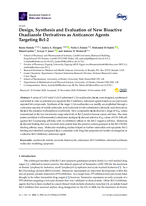 (PDF) Design, Synthesis and Evaluation of New Bioactive Oxadiazole ...
