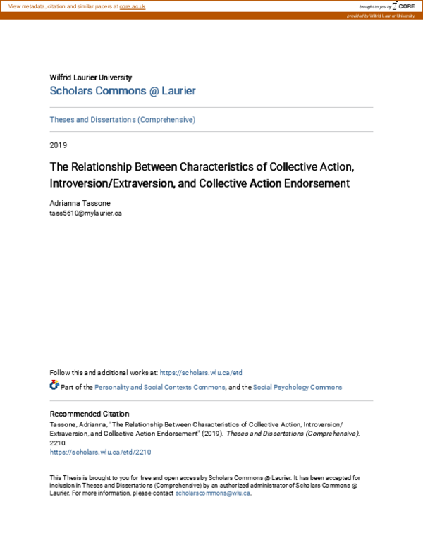 (PDF) The Relationship Between Characteristics of Collective Action ...