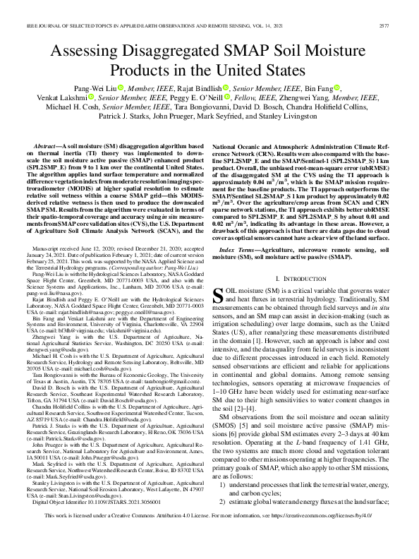 (PDF) Assessing Disaggregated SMAP Soil Moisture Products in the United ...