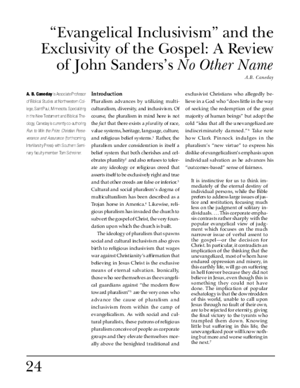 (PDF) Evangelical inclusivism