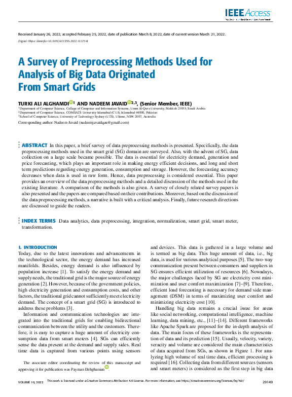 (PDF) A Survey of Preprocessing Methods Used for Analysis of Big Data ...