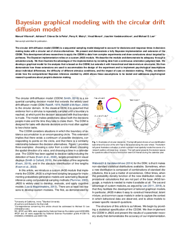 (PDF) Bayesian graphical modeling with the circular drift diffusion model