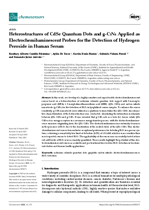 (PDF) Heterostructures of CdSe Quantum Dots and g-C3N4 Applied as ...