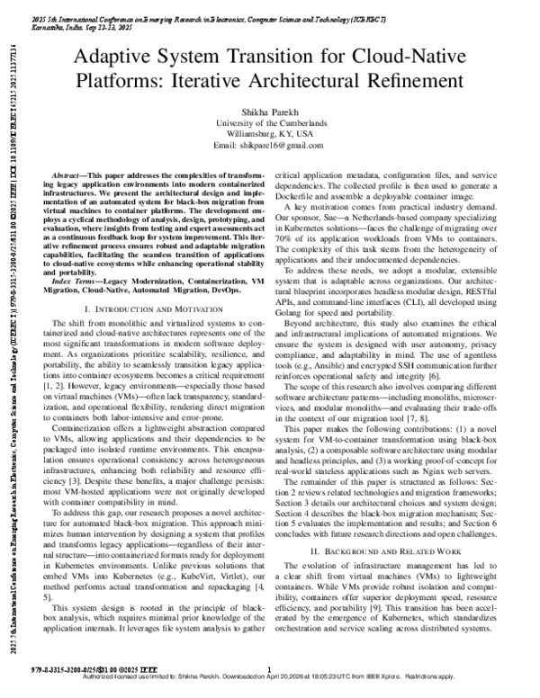 (PDF) Adaptive System Transition for Cloud-Native Platforms: Iterative ...
