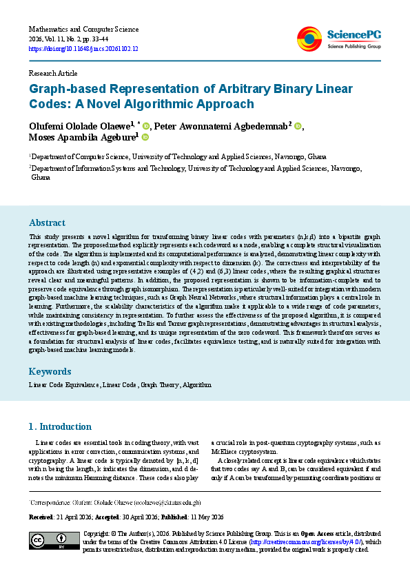 (PDF) Graph-based Representation of Arbitrary Binary Linear Codes: A ...