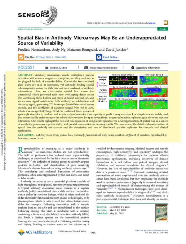 (PDF) Spatial Bias in Antibody Microarrays May Be an Underappreciated ...