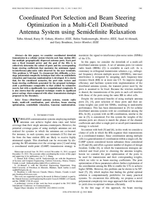 (PDF) Coordinated Port Selection and Beam Steering Optimization in a ...
