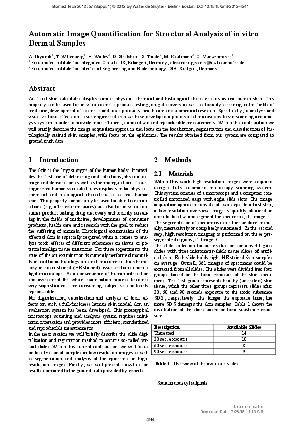 (PDF) Automatic Image Quantification for Structural Analysis of in ...