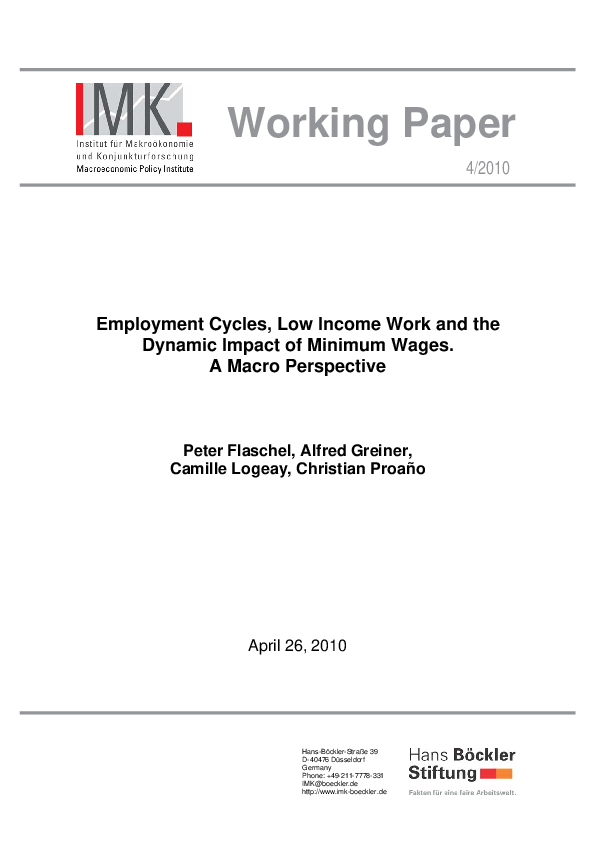 (PDF) Employment Cycles, Low Income Work and the Dynamic Impact of ...