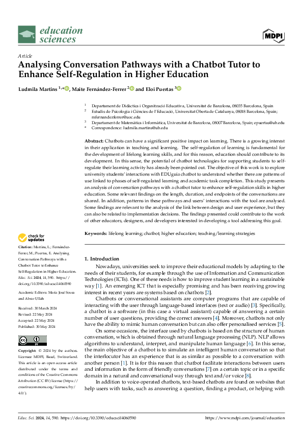 (PDF) Analysing Conversation Pathways with a Chatbot Tutor to Enhance ...