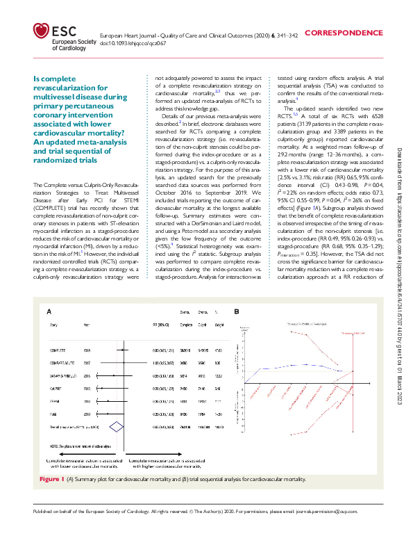 (PDF) Is complete revascularization for multivessel disease during ...