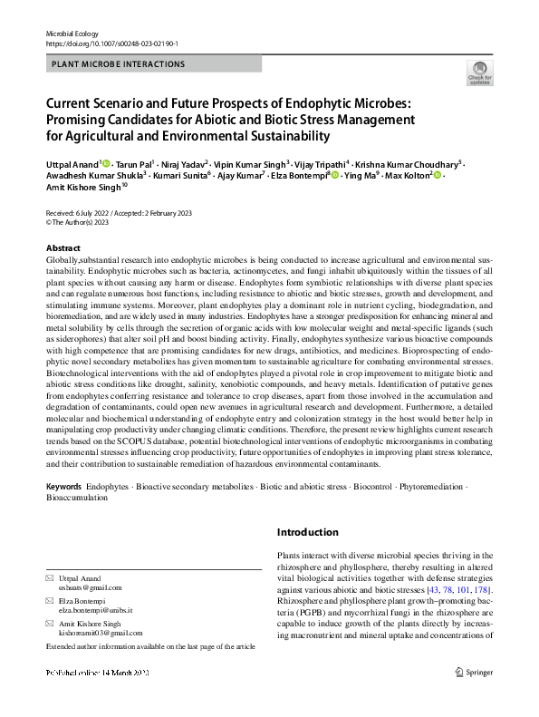 (PDF) Current Scenario and Future Prospects of Endophytic Microbes ...
