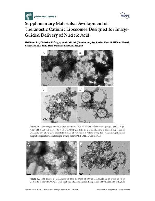 (PDF) Development of Theranostic Cationic Liposomes Designed for Image ...