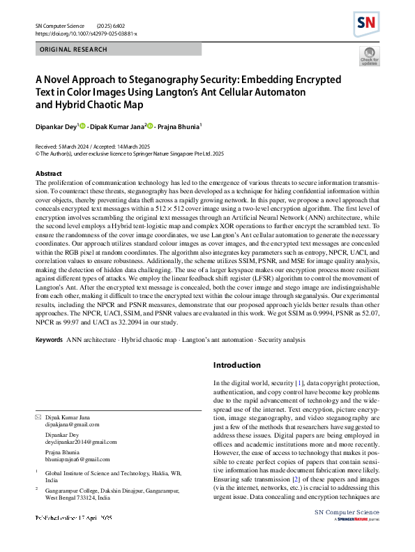 (PDF) A Novel Approach to Steganography Security: Embedding Encrypted ...