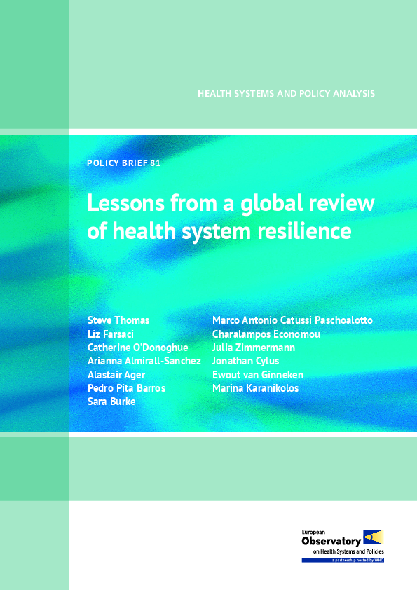 (PDF) Lessons from a global review of health system resilience POLICY ...
