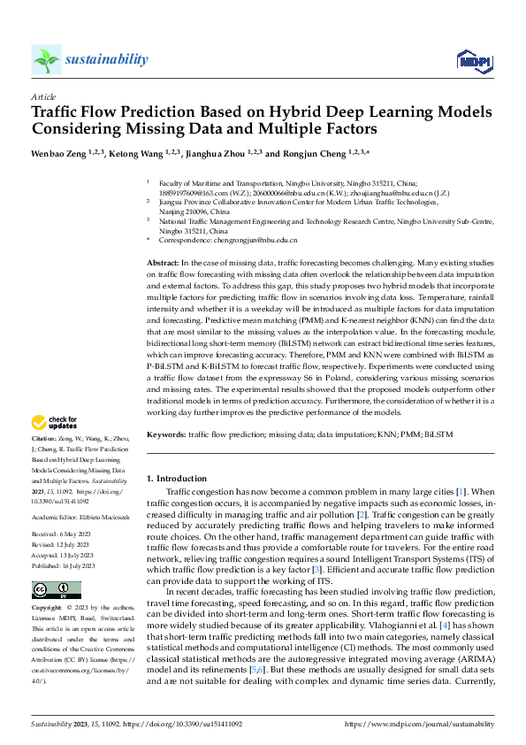 (PDF) Traffic Flow Prediction Based on Hybrid Deep Learning Models ...