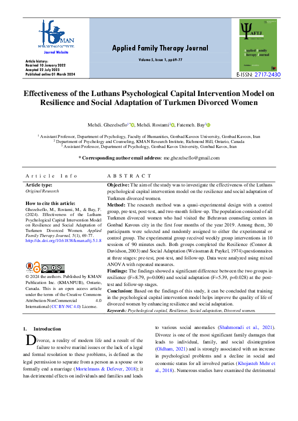 (PDF) Effectiveness of the Luthans Psychological Capital Intervention ...