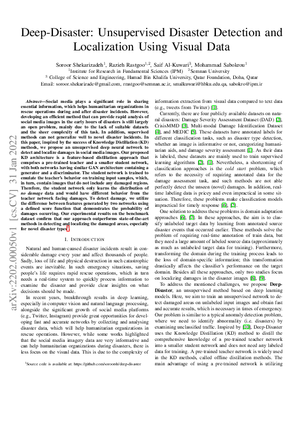 (PDF) Deep-Disaster: Unsupervised Disaster Detection and Localization ...