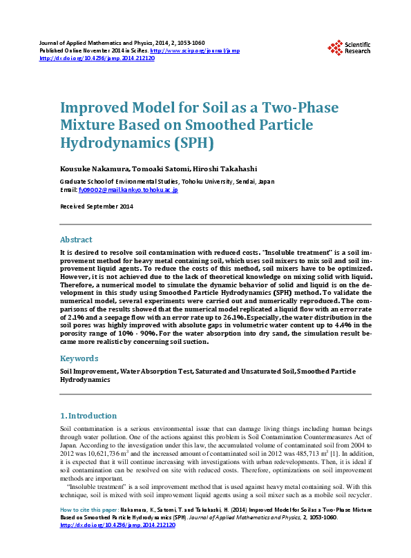 (PDF) Improved Model for Soil as a Two-Phase Mixture Based on Smoothed ...