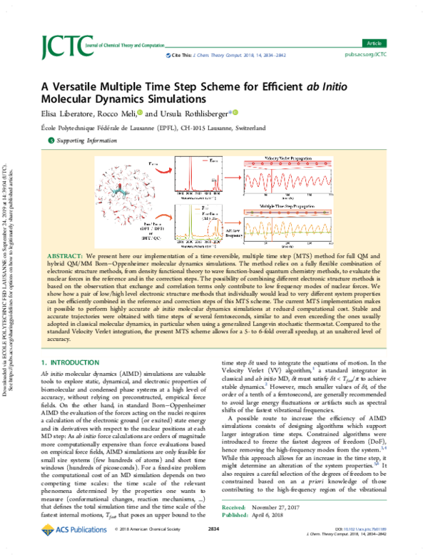 (PDF) A Versatile Multiple Time Step Scheme for Efficient ab Initio ...