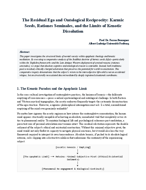 (PDF) The Residual Ego and Ontological Reciprocity: Karmic Seeds ...