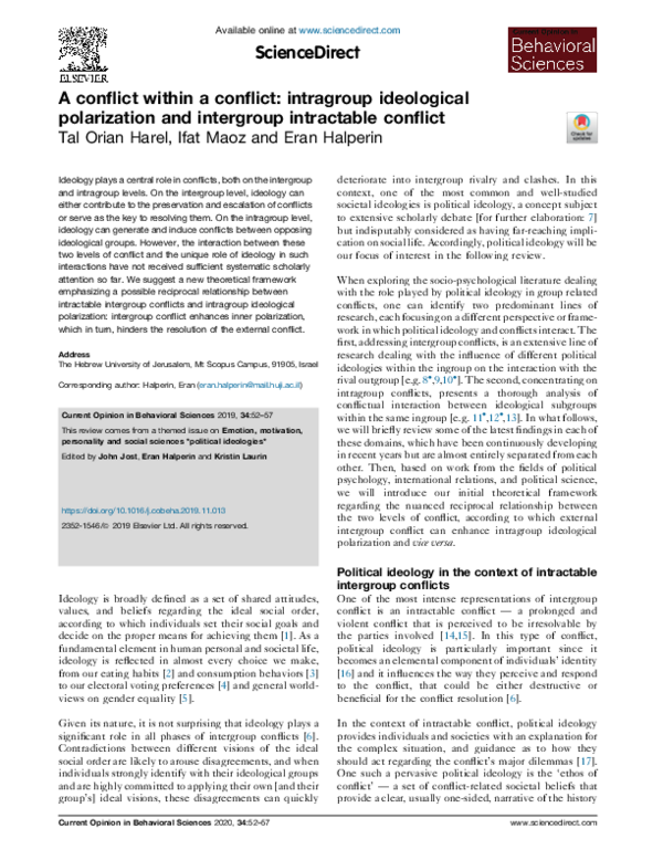 (PDF) A conflict within a conflict: intragroup ideological polarization ...