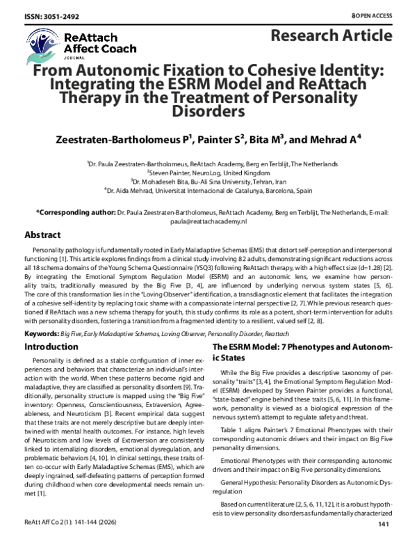 (PDF) From Autonomic Fixation to Cohesive Identity: Integrating the ...