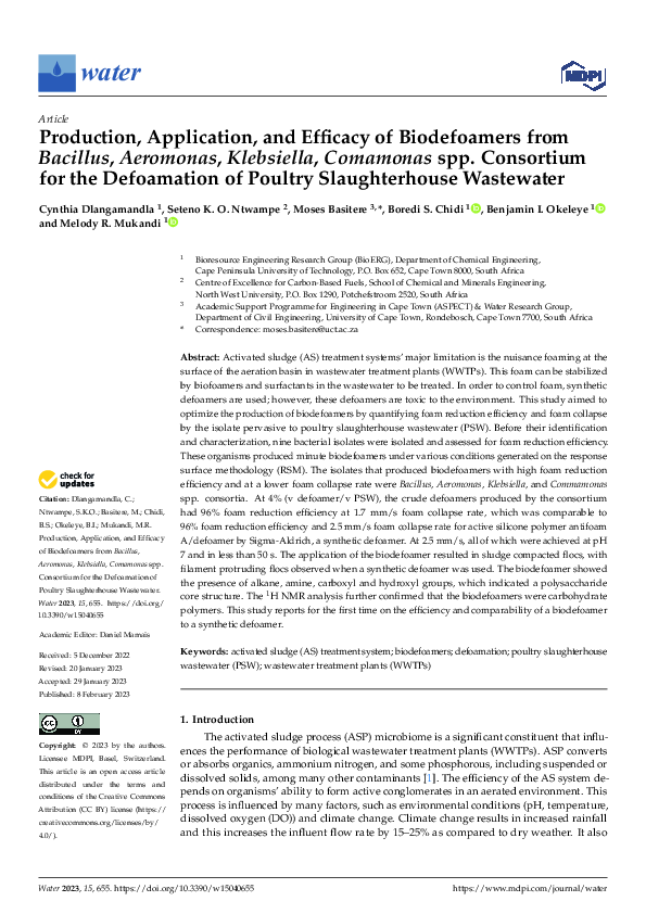 (PDF) Production, Application, and Efficacy of Biodefoamers from ...
