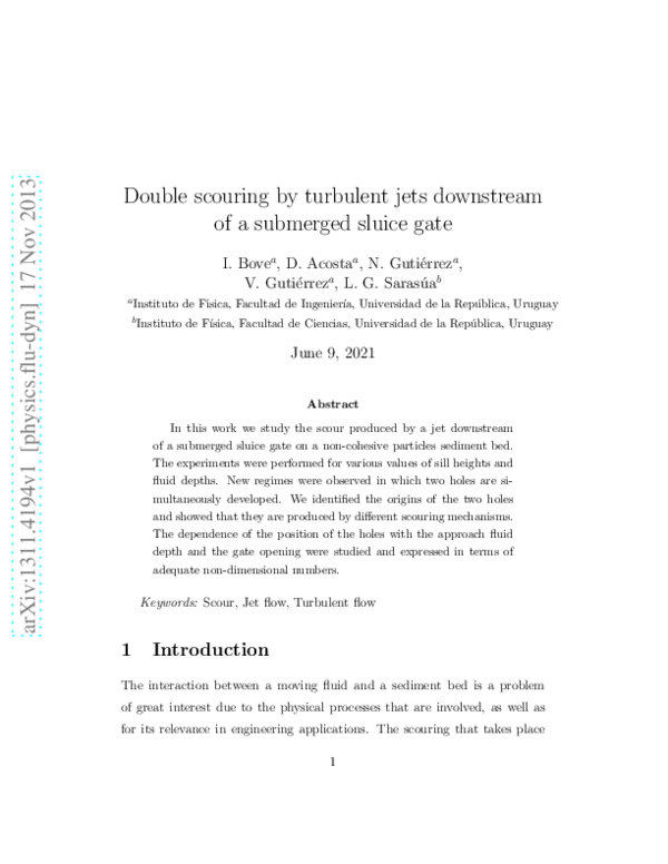 (PDF) Double scouring by turbulent jets downstream of a submerged ...