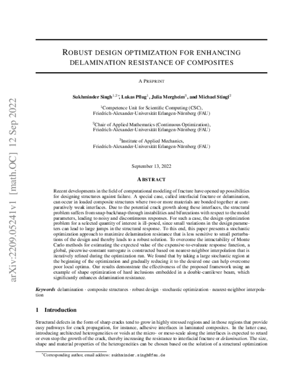 (PDF) Robust design optimization for enhancing delamination resistance ...