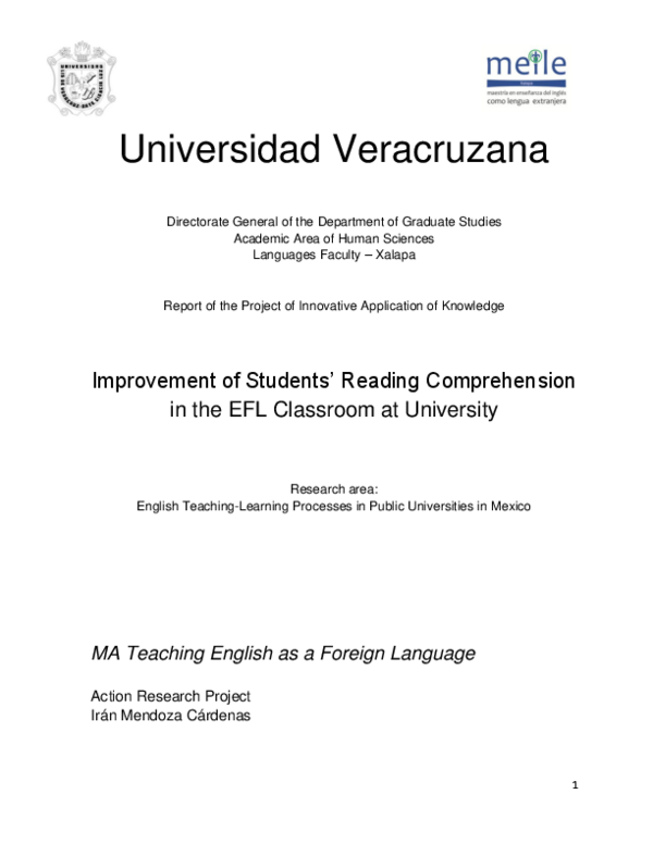 (PDF) Improvement of Students‘ Reading Comprehension in the EFL ...