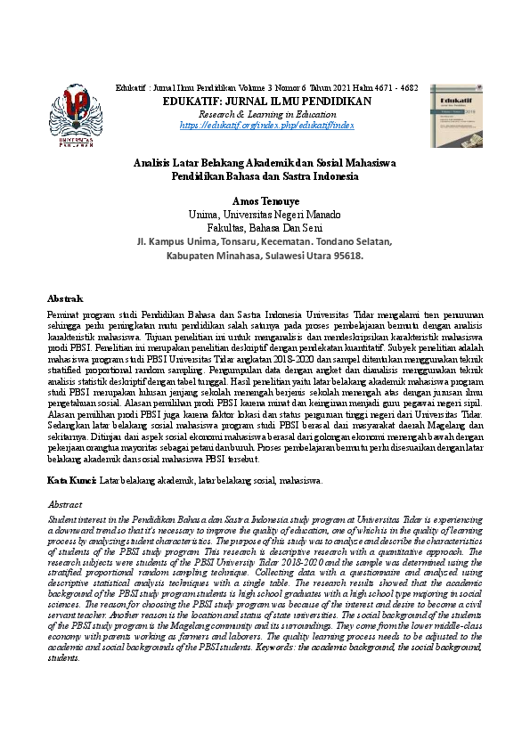 (PDF) EDUKATIF: JURNAL ILMU PENDIDIKAN