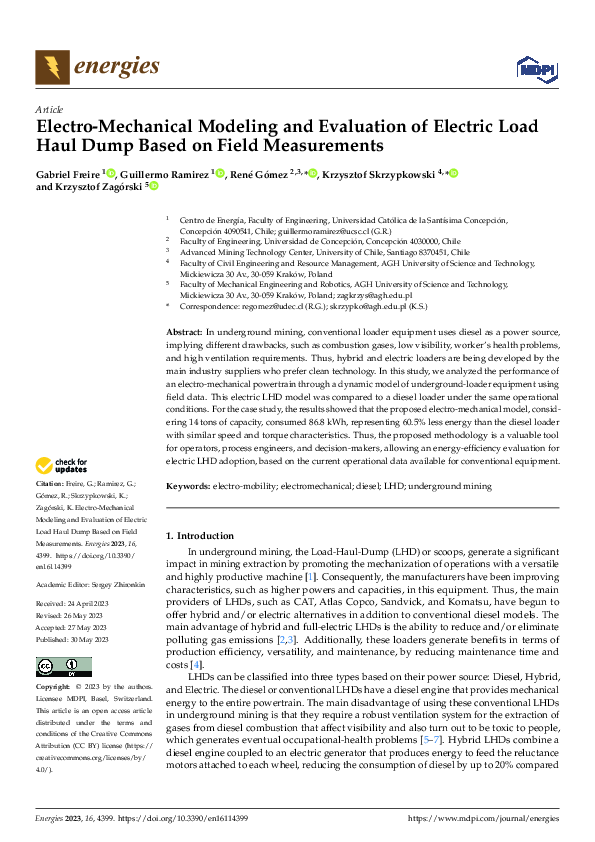 (PDF) Electro-Mechanical Modeling and Evaluation of Electric Load Haul ...