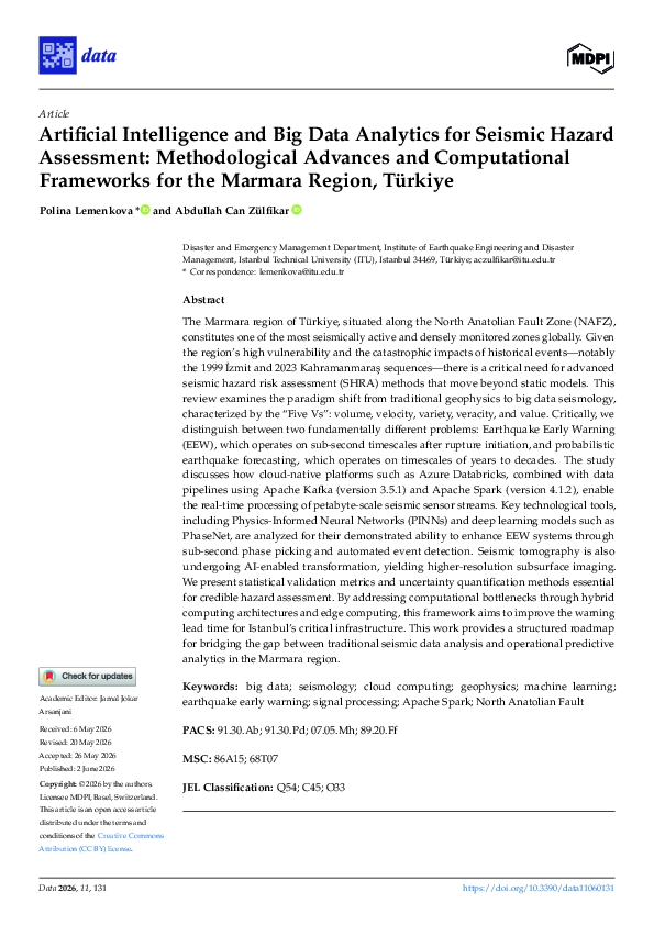 (PDF) Artificial Intelligence and Big Data Analytics for Seismic Hazard ...